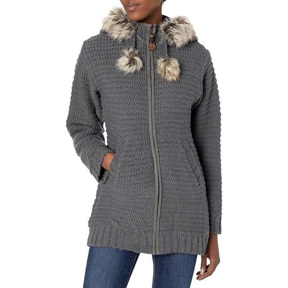 laundromat Jackets & Coats Laundromat Wool Fur Trim Hood Zip Up